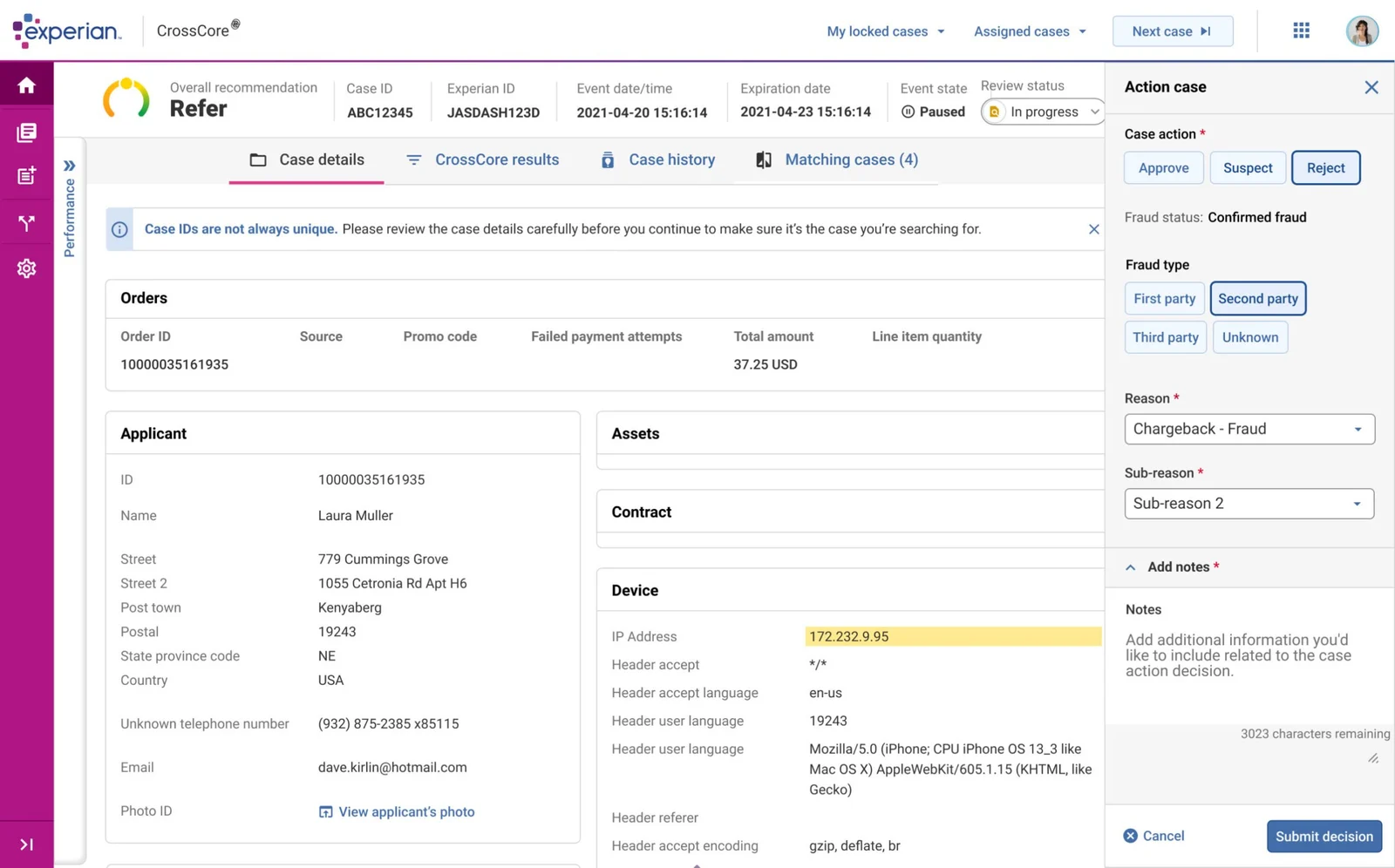 Experian sidebar grouping and contextual navigation